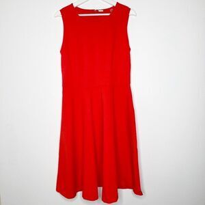 TAHARI Fit Flare Orange Dress 